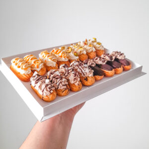 mini eclairs bite size french pastry
